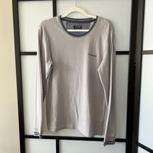 [S] Ted Baker London Men’s Softest Grey Long Sleeve Casual Shirt w/ Cuff Detail